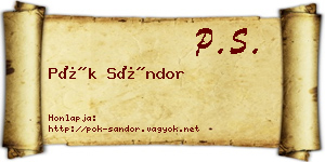 Pók Sándor névjegykártya