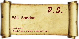 Pók Sándor névjegykártya