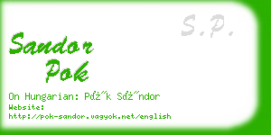 sandor pok business card